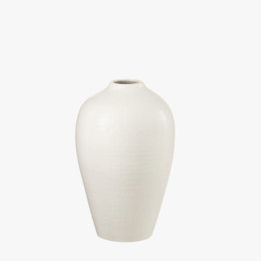 Tall white glazed vase
