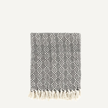 THROW BLANKET IN BLACK/CREAM PATTERN