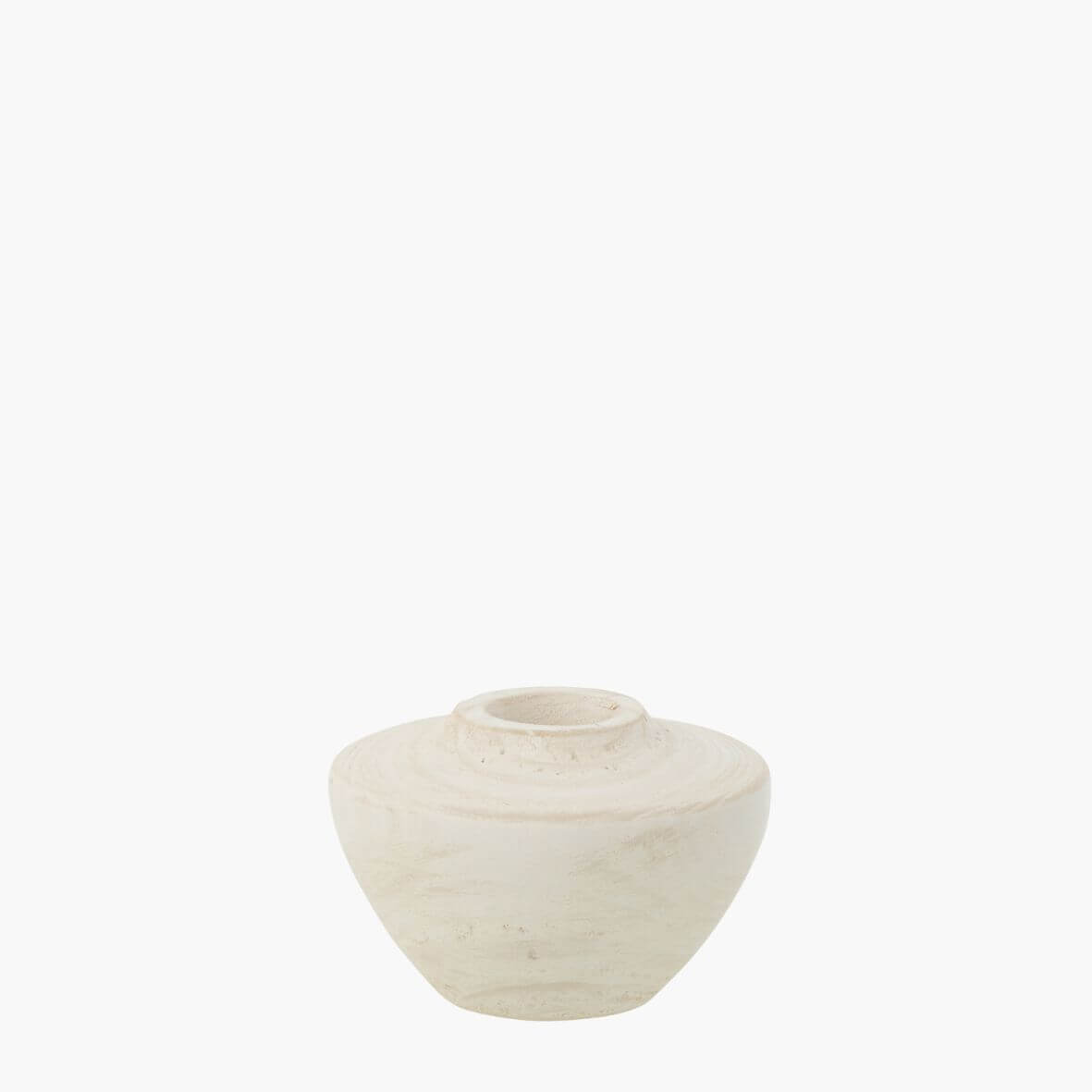Whitewood curved vase on white background