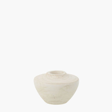Whitewood curved vase on white background
