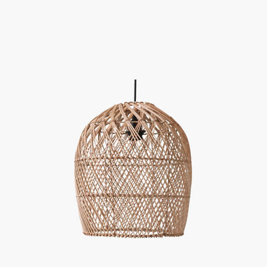 Rattan lampshade on white background