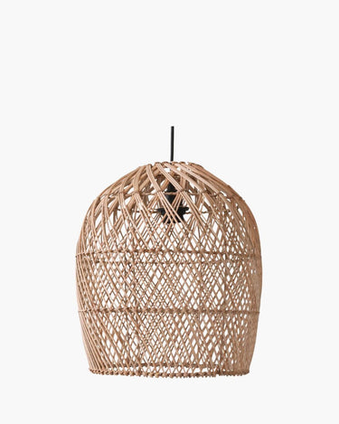 Rattan lampshade on white background