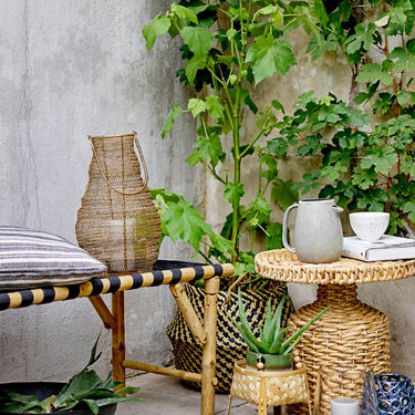 bamboo wooden bench in lifestyle photo