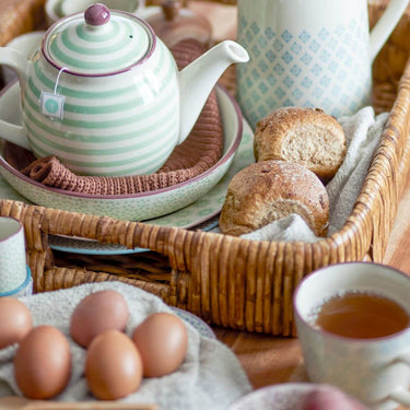 Rattan tray in lifestyle photo