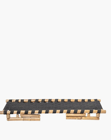 Bamboo wooden bench folded in white background