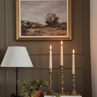 EDEN BRASS CANDLE HOLDERS, SET OF 3