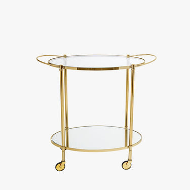 Drinks Trolley in gold and glass