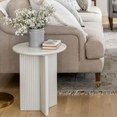 EMILIA SIDE TABLE IN WHITE FIRWOOD