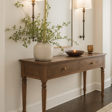 BENSON CONSOLE IN BROWN MANGO WOOD(Back in stock Feb 12th 2026)