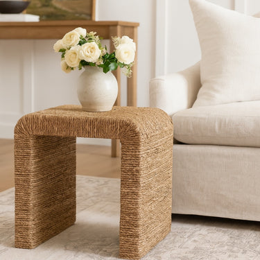 SIDE TABLE/STOOL IN WATER HYACINTH