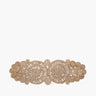 Table runner in natural jute on white background