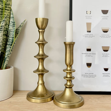 Brass Candlesticks in 2 heights (x2)