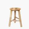 Bamboo stool with three legs on white background