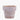 Terracotta flower pot with rustic grooves on a white background