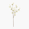stem of faux forget me not flowers on white background