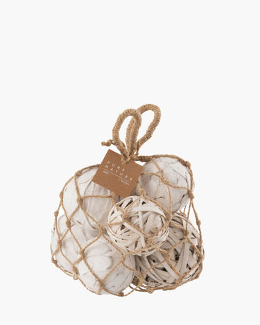 Bag of styling ball in various sizes on white background