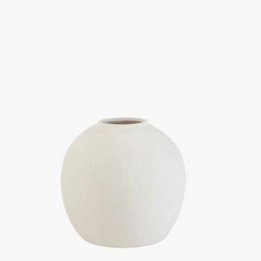 Vase in white cement