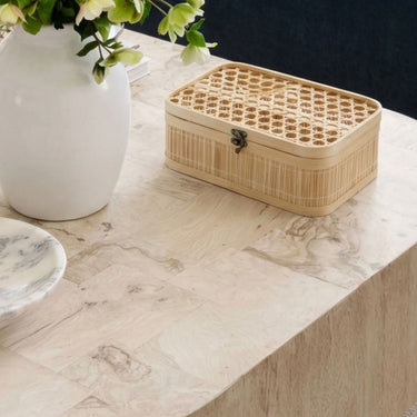 Box made of Bamboo with Lid and Copper clasp