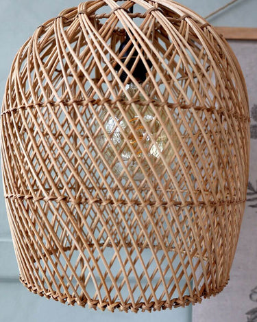 Rattan Lampshade with parts in lifestyle photo