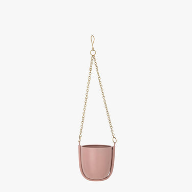 HANGING FLOWERPOT IN PINK AND GOLD CHAIN