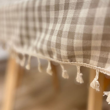 Check Tablecloth in linen blend