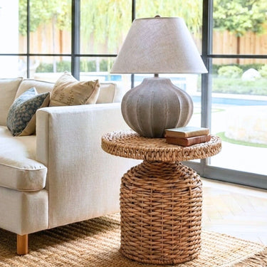 SIDE TABLE IN WATER HYACINTH