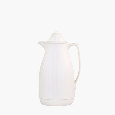 White Thermos Teapot on white background