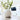 Large white cement vase in lifestyle photo